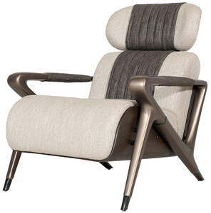 Casa Padrino Luxus Sessel Grau / Schwarz / Dunkelbraun / Bronze 80 x 90 x H. 89 cm - Wohnzimmer Sessel - Hotel Sessel - Wohnzimmer M�bel - Hotel M�bel - Luxus M�bel