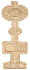 Casa Padrino Luxus Designer Wandleuchte Naturfarben 81 x 15,5 x H. 207 cm - Rattan Wandlampe - Wohnzimmer Wandleuchte - Luxus Leuchten - Rattan Wandleuchten