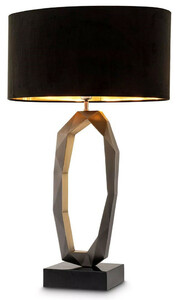 Casa Padrino Luxus Tischleuchte Rotguss / Antik Messing / Schwarz 50 x 30 x H. 86,5 cm - Schreibtischleuchte mit Marmorsockel und ovalem Lampenschirm - Luxus Leuchten - Luxus M�bel - Luxus Interior