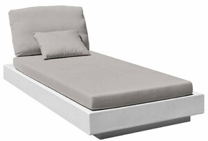 Casa Padrino Luxus Gartenliege Grau / Matt Wei� 200 x 90 x H. 60 cm - Moderne Wetterbest�ndige Liege - Poolliege - Garten Hotel Pool M�bel - Luxus Qualit�t