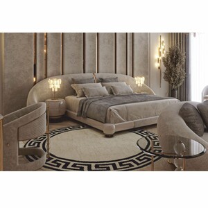 Casa Padrino Luxus Doppelbett Grau / Gold - Hotel & Schlafzimmer Mbel