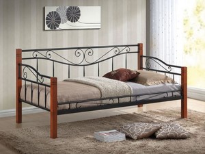 Casa Padrino Landhausstil Bett 100 x 212 x H. 97 cm - Verschiedene Farben - Einzelbett im Landhausstil - Schlafzimmer Möbel