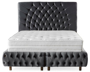 Casa Padrino Luxus Doppelbett Grau / Braun - Verschiedene Gren - Modernes Bett mit Matratze - Schlafzimmer Mbel