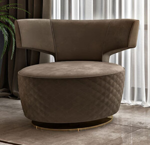 Casa Padrino Luxus Drehsessel Braun / Gold 98 x 79 x H. 77 cm - Wohnzimmer Sessel - Hotel Sessel - Wohnzimmer Mbel - Hotel Mbel - Luxus Mbel