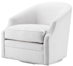 Casa Padrino Luxus Drehsessel Wei� 72 x 82 x H. 74 cm - Wohnzimmer Sessel - Luxus M�bel