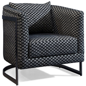 Casa Padrino Luxus Sessel Silber / Schwarz 73 x 64 x H. 77 cm - Wohnzimmer Sessel mit dekorativem Kissen - Luxus Wohnzimmer M�bel