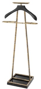 Casa Padrino Luxus Dressboy Vintage Messingfarben / Schwarz 50,5 x 31 x H. 117 cm - Kleiderst�nder Garderobenst�nder Anzugst�nder Stummer Diener Herrendiener - Luxus Accessoires