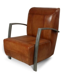 Casa Padrino Vintage Industrial Echtleder Lounge Sessel - ALLE FARBEN - Luxus Wohnzimmer Sessel Industrie Design Mbel Bffelleder