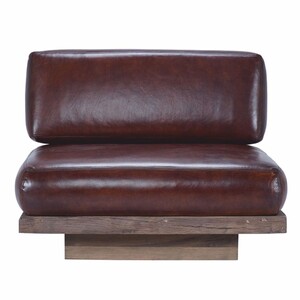 Casa Padrino Luxus Echtleder Sessel Dunkelbraun / Braun - Modularer Wohnzimmer Sessel