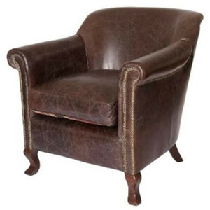 Casa Padrino Luxus Echtleder Sessel Vintage Dunkelbraun 88 x 81 x H. 79 cm - Wohnzimmer Leder Sessel - Echtleder Wohnzimmer M�bel