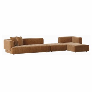 Casa Padrino Luxus Ecksofa Rechte Seite Braun / Wei� 420 cm - Modulares Wohnzimmer & Hotel Sofa