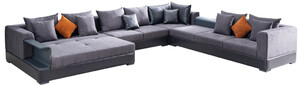 Casa Padrino Luxus Ecksofa Blau 445 x 370 cm - Wohnzimmer Sofa - Wohnzimmer Mbel - Luxus Mbel - Luxus Wohnzimmer Einrichtung