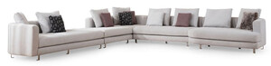 Casa Padrino Luxus Ecksofa Grau / Silber 424 x 430 x H. 90 cm - Wohnzimmer Sofa - Wohnzimmer M�bel - Luxus M�bel - Luxus Wohnzimmer Einrichtung