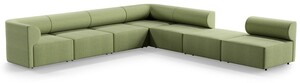 Casa Padrino Luxus Ecksofa Gr�n 360 x 360 cm - Modulares Wohnzimmer Sofa - Luxus Wohnzimmer M�bel