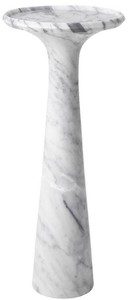 Casa Padrino Luxus Beistelltisch Wei  30 x H. 71,5 cm - Runder Beistelltisch aus hochwertigem Carrara Marmor - Luxus Mbel