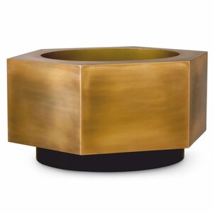 Casa Padrino Luxus Edelstahl Blumentopf Vintage Messing / Schwarz 69,5 cm