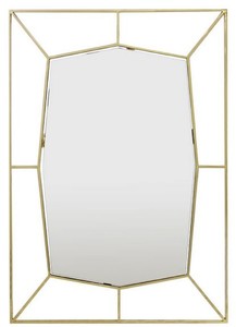 Casa Padrino Designer Wandspiegel Gold 67 x H. 100 cm - Edelstahl Spiegel - Luxus Deko Accessoires