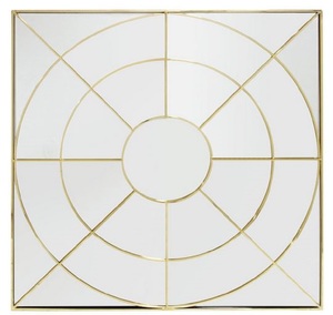 Casa Padrino Luxus Wandspiegel Gold 102 x H. 102 cm - Edelstahl Spiegel - Luxus M�bel