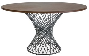 Casa Padrino Luxus Esstisch Braun / Schwarz  137 x H. 75 cm - Runder Esszimmertisch - Esszimmer M�bel