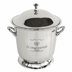 Casa Padrino Luxus Eisk�bel Silber 23 x 23 x H. 23 cm - Eisbeh�lter mit Deckel und Gravur