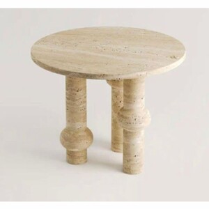 Casa Padrino Luxus Esstisch Beige  115 cm - Runder Travertin Esszimmertisch