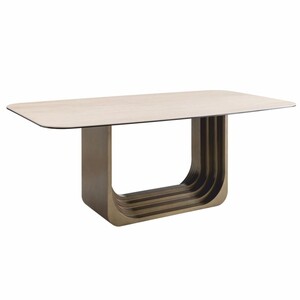 Casa Padrino Luxus Esstisch Beige / Bronze 200 cm - Hotel & Esszimmer M�bel
