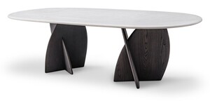 Casa Padrino Luxus Esstisch Grau 260 x 110 x H. 76 cm - Esstisch mit Travertin - Moderne Esszimmer M�bel - Luxus Qualit�t