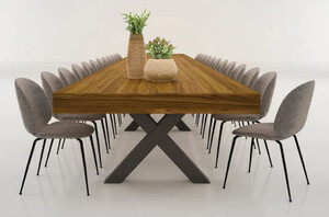 Casa Padrino Luxus Esstisch Braun / Schwarz 200-494 x 110 x H. 77 cm - Ausziehbarer Massivholz Konferenztisch - Esszimmer M�bel - B�ro M�bel - Massivholz M�bel - Luxus M�bel