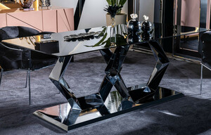 Casa Padrino Luxus Designer Esstisch Silber 200 x 100 x H. 76 cm - Rechteckiger Metall Esszimmertisch mit Glasplatte - Esszimmer M�bel - Luxus M�bel - Luxus Esszimmer Einrichtung