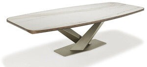 Casa Padrino Luxus Esstisch Mehrfarbig / Titanfarben 300 x 128 x H. 73 cm - Esszimmertisch mit hochwertiger Keramik Tischplatte - Moderne Esszimmer M�bel - Luxus Qualit�t - Made in Italy