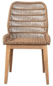 Casa Padrino Luxus Esszimmer Stuhl Braun / Naturfarben 50 x 60 x H. 90 cm - Luxus Garten Stuhl mit edlem Rattangeflecht - Esszimmer M�bel - Garten M�bel - Rattan M�bel - Luxus M�bel