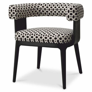 Casa Padrino Luxus Esszimmer Stuhl mit Armlehnen Wei� / Schwarz H. 73 cm - Esszimmer M�bel