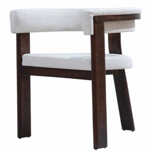 Casa Padrino Luxus Esszimmer Stuhl mit Armlehnen Wei� / Dunkelbraun - Esszimmer M�bel