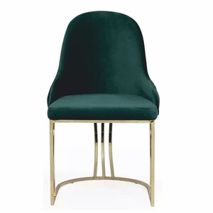 Casa Padrino Luxus Chesterfield Samt Esszimmer Stuhl mit Armlehnen Gr�n / Gold - Esszimmer M�bel