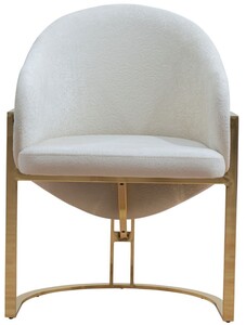 Casa Padrino Luxus Esszimmer Stuhl mit Armlehnen Wei / Gold H. 84 cm