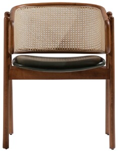 Casa Padrino Luxus Esszimmer Stuhl mit Armlehnen Braun / Naturfarben / Dunkelgrn H. 77 cm
