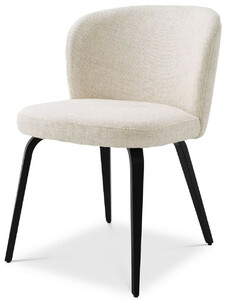 Casa Padrino Luxus Esszimmerstuhl Naturfarben / Schwarz 57 x 69 x H. 81 cm - Gepolsterter K�chenstuhl im Retro Design - Luxus Retro Esszimmer M�bel