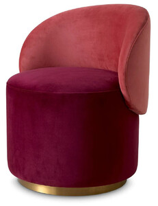 Casa Padrino Luxus Samt Esszimmer Stuhl Bordeauxrot / Rot / Messing 60 x 55 x H. 73,5 cm - Drehstuhl mit edlem Samtsoff - Esszimmer Mbel - Luxus Mbel - Luxus Qualitt