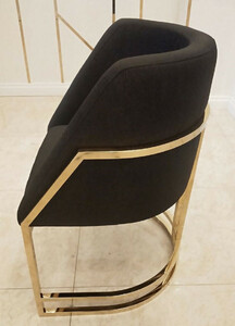 Casa Padrino Luxus Esszimmerstuhl Schwarz / Gold 60 x 56 x H. 80 cm - Luxus Esszimmer M�bel - Luxus Qualit�t