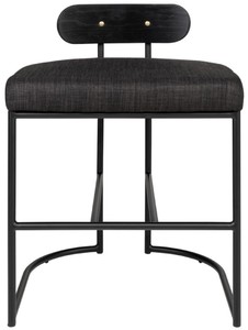 Casa Padrino Designer Esszimmerstuhl Schwarz 46 x 46 x H. 64,5 cm - Moderner K�chenstuhl mit pulverbeschichtetem Stahl - Luxus Esszimmerm�bel