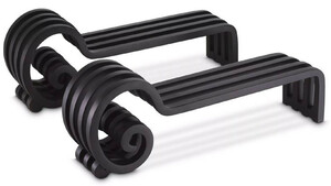 Casa Padrino Luxus Stahl Feuerbock Set Schwarz 48,5 x 11,5 x H. 17,5 cm - Kamin Zubeh�r - Luxus Qualit�t