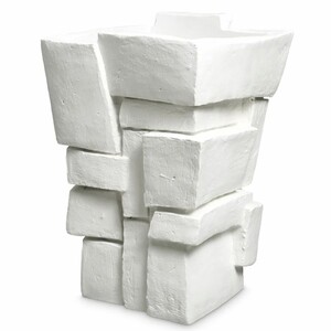 Casa Padrino Luxus Fiberglas Blumentopf Matt Wei H. 63,5 cm - Luxus Qualitt