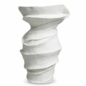 Casa Padrino Luxus Fiberglas Blumentopf Matt Wei H. 59 cm - Luxus Qualitt