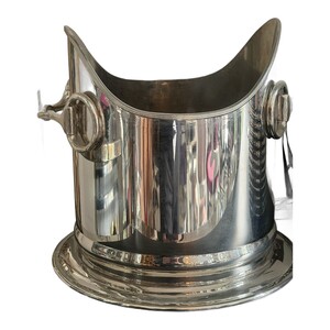 Casa Padrino Luxus Flaschenk�hler Silber mit Trensen Beschlag - Weink�hler auf Sockel