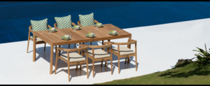 Casa Padrino Luxus Garten Essgruppe 7-teilig 100 x H. 75 cm - Wetterfest und hochwertig verarbeitet - Moderne Garten M�bel - Luxus Qualit�t