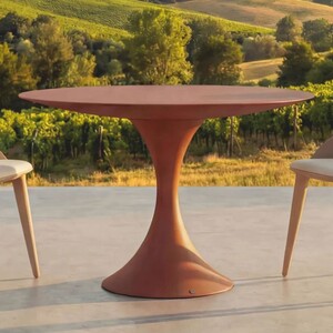 Casa Padrino Luxus Garten Esstisch Matt Braun  120 cm - Luxus Garten M�bel