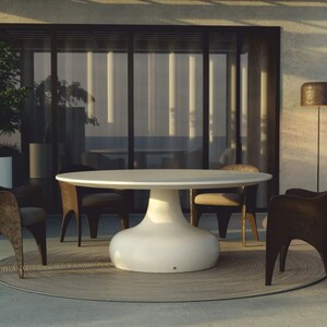 Casa Padrino Luxus Garten Esstisch Matt Wei�  180 cm - Luxus Garten M�bel