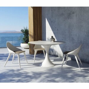 Casa Padrino Luxus Garten Esstisch Matt Wei�  120 cm - Luxus Garten M�bel