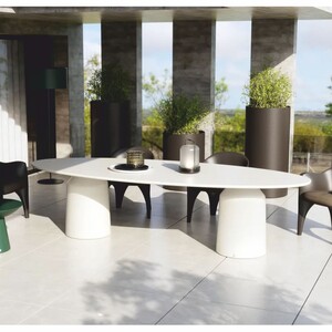 Casa Padrino Luxus Garten Esstisch Matt Wei� 300 cm - Garten & Hotel M�bel