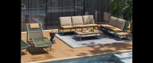 Casa Padrino Luxus Garten Lounge Set Grau / Beige 6-teilig 210 x 86 x H. 86 cm - Wetterfest und hochwertig verarbeitet - Moderne Garten M�bel - Luxus Qualit�t